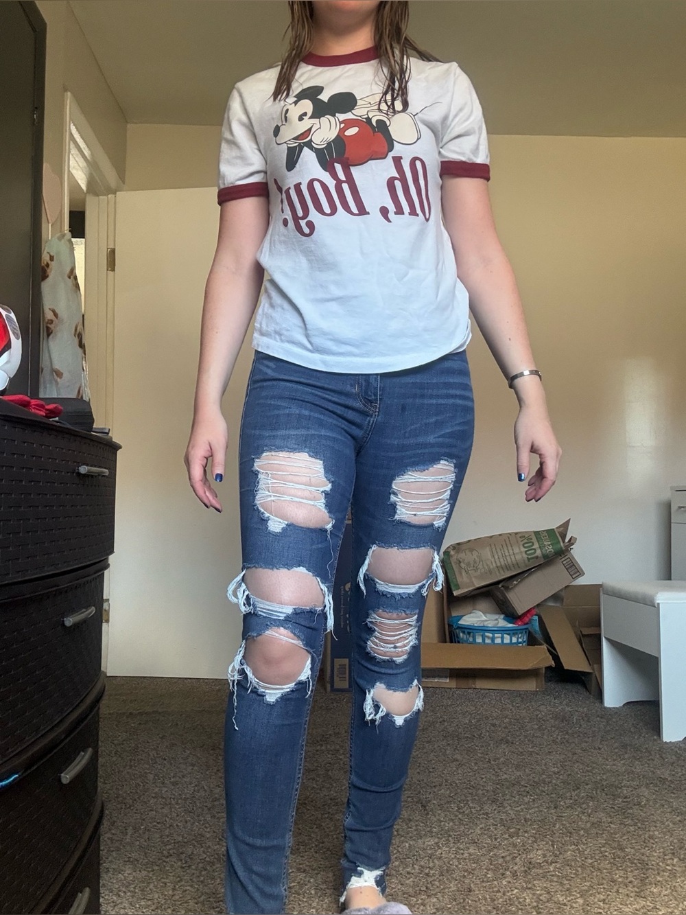 Hollister Dark Blue Ripped Skinny Jeans